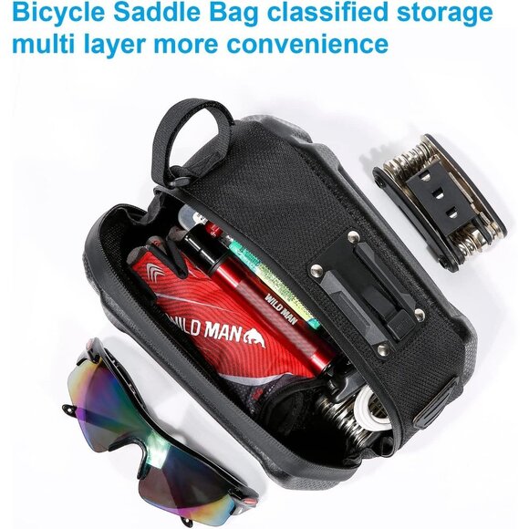 Wild Man Bicycle Bag Hard Shell Waterproof & Shockproof Black No Bracket - Picture 2 of 11
